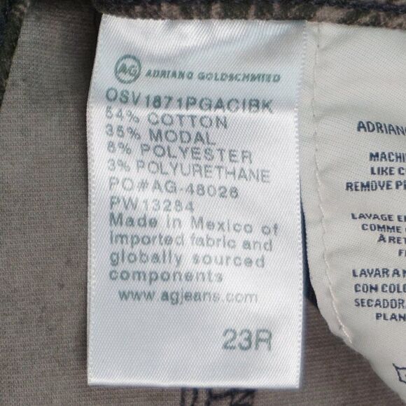 New AG The Quinne Crop High Rise Kick Flare Velvet Pant in Gallant Paisley sz 23 - Picture 15 of 15